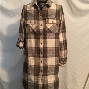 Brown and Tan Shirt Dress